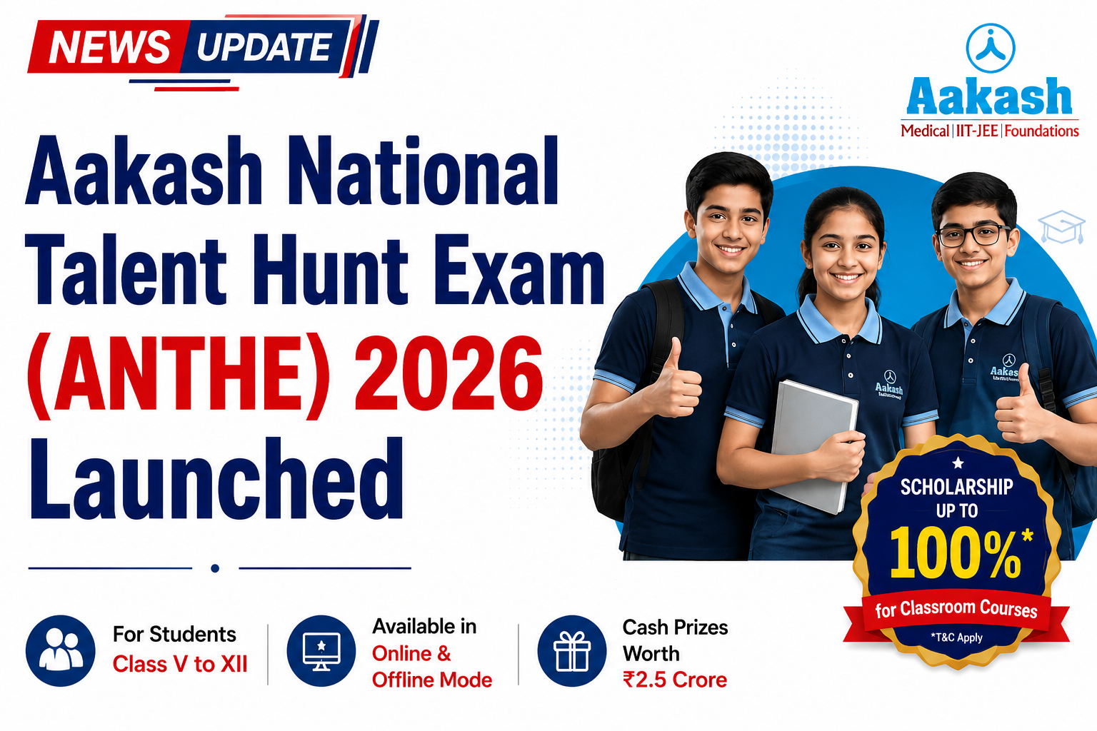 Aakash National Talent Hunt Exam (ANTHE) 2026 Lau…