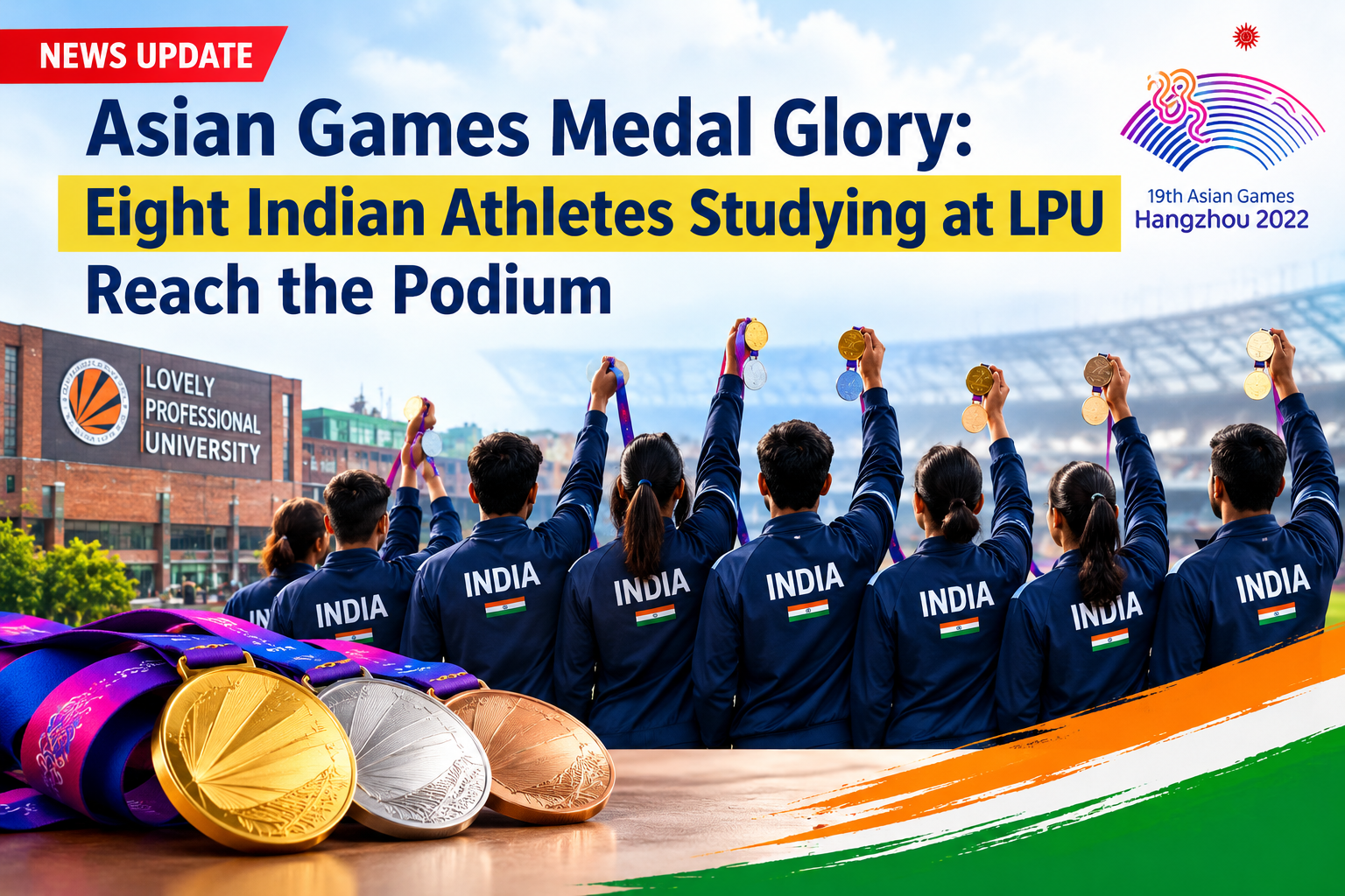 Asian Games Medal Glory: Eight Indian Athletes Studying at LPU Reach the Podium
