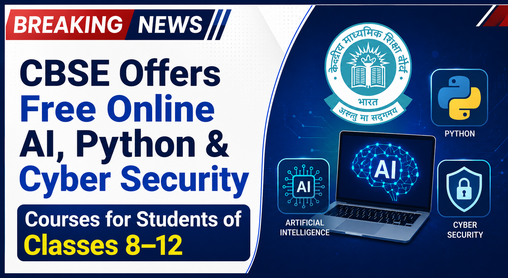 CBSE Offers Free Online AI, Python & Cyber Securi…