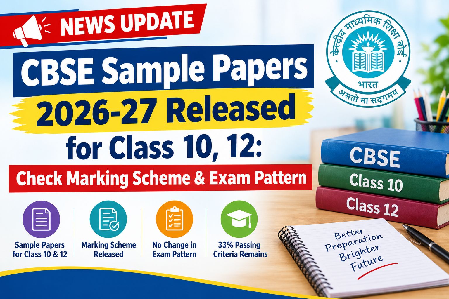 CBSE Sample Papers 2026-27 Released for Class 10, 12