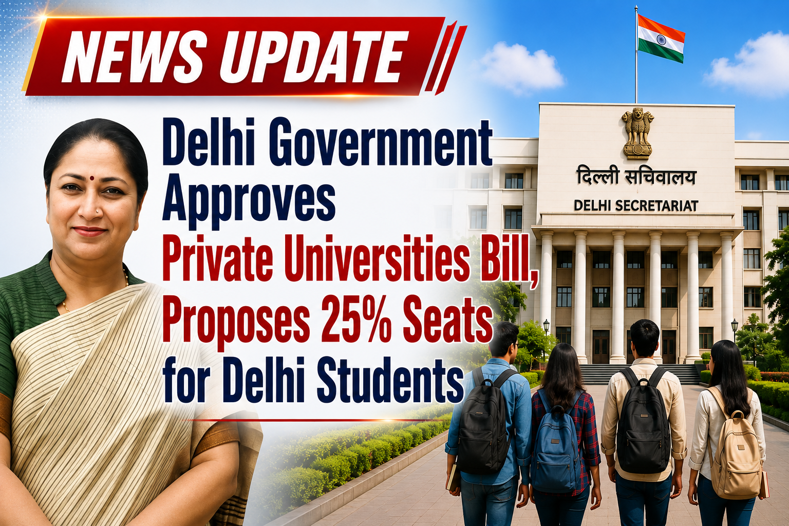 Delhi Government Approves Private Universities Bill, Proposes 25% Seats for Delhi Students