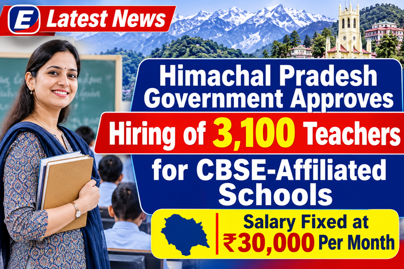 Himachal Pradesh Government Sanctions 3,100 Teacher Posts for CBSE-Affiliated Schools