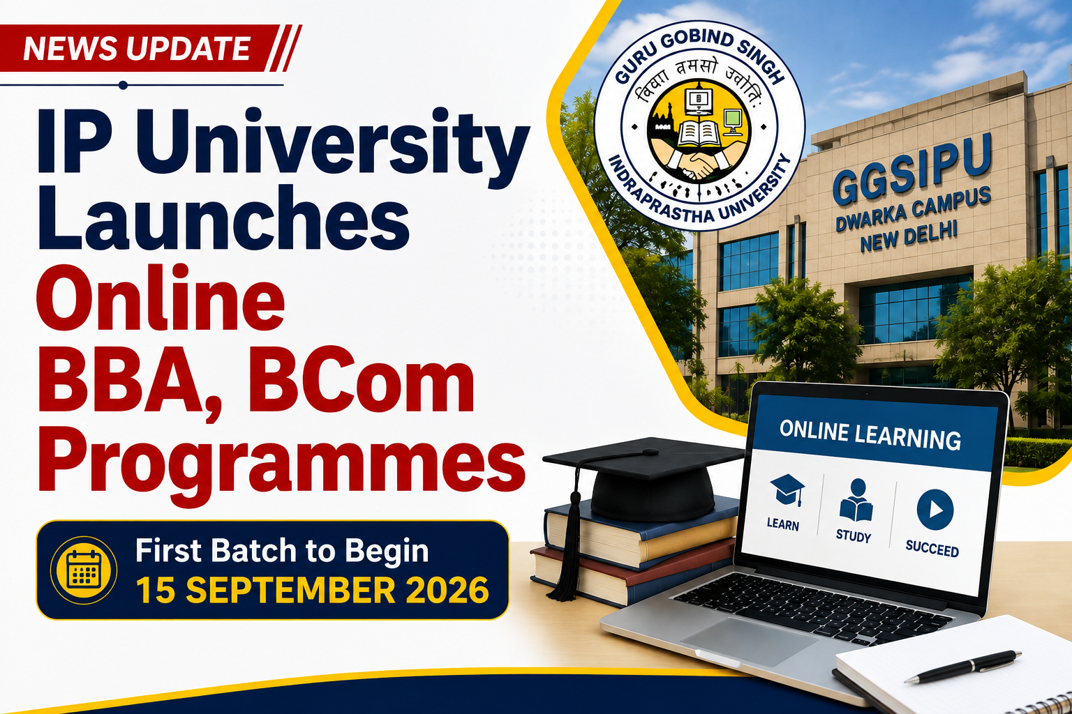 IP University Launches Online BBA, BCom Programmes