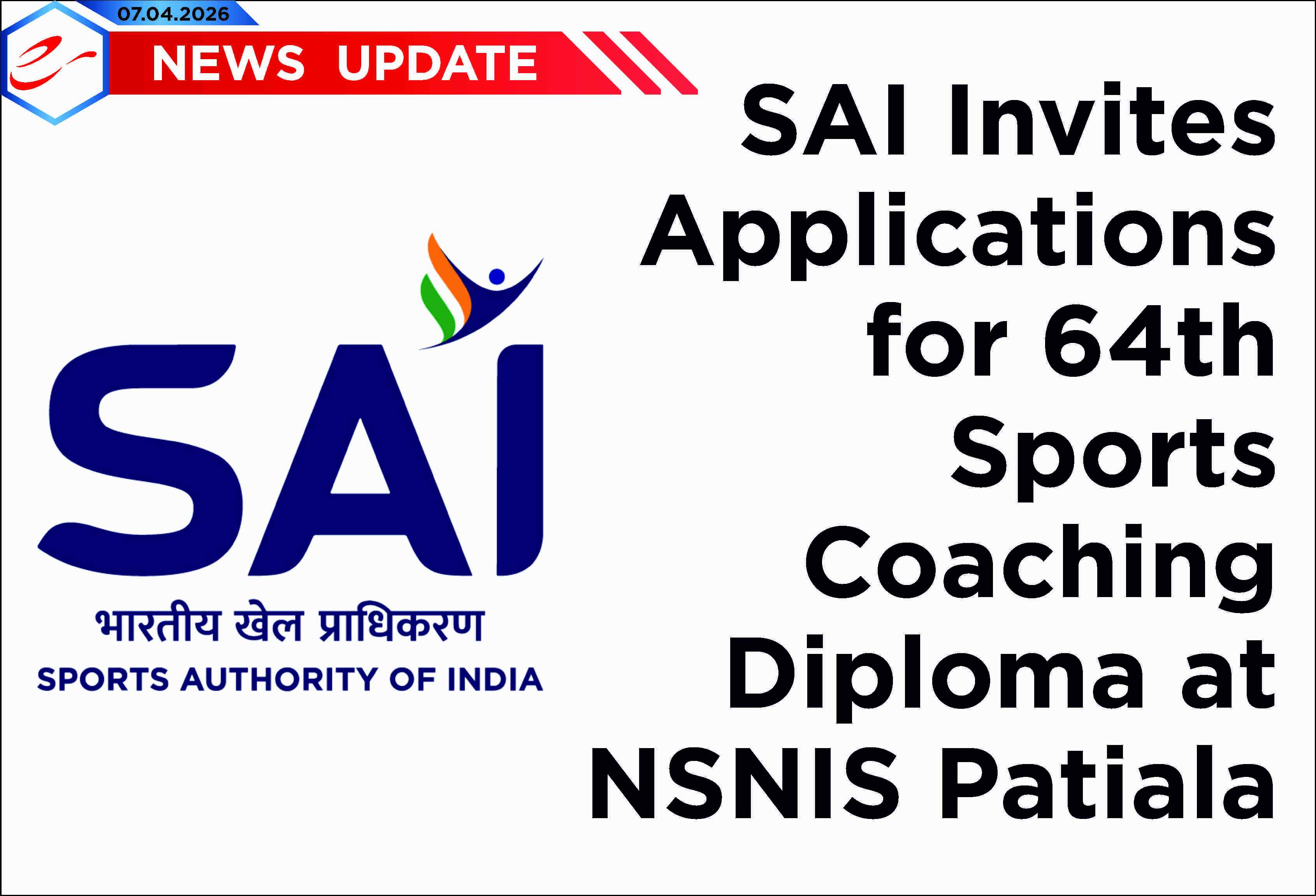 SAI Invites Applications for 64th Sports Coaching…